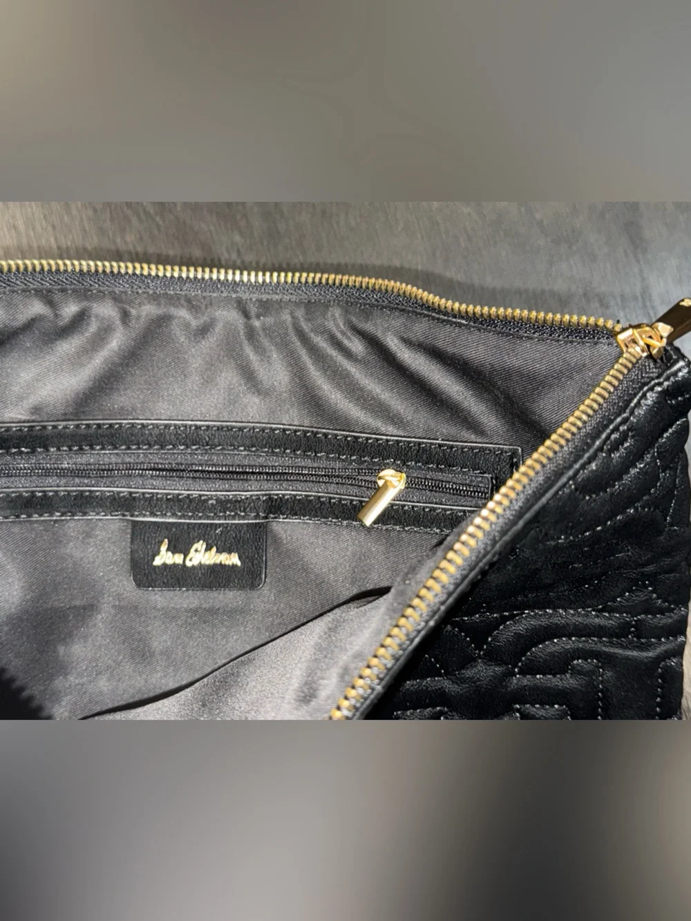 Sam Edelman Ethyl Black Quilted Toiletry Cosmetic Pouch